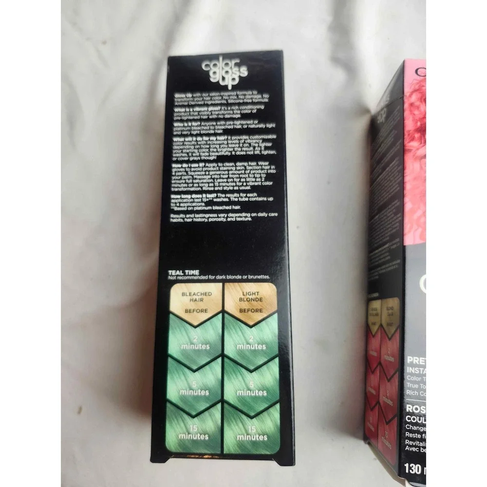 Clairol Color Gloss Up Teal Time & Pretty In Hot Pink Temporary Hair Color 3 ct